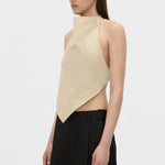 Camilla And Marc Oren Stripe Crop Top in Ochre Stripe - detail view