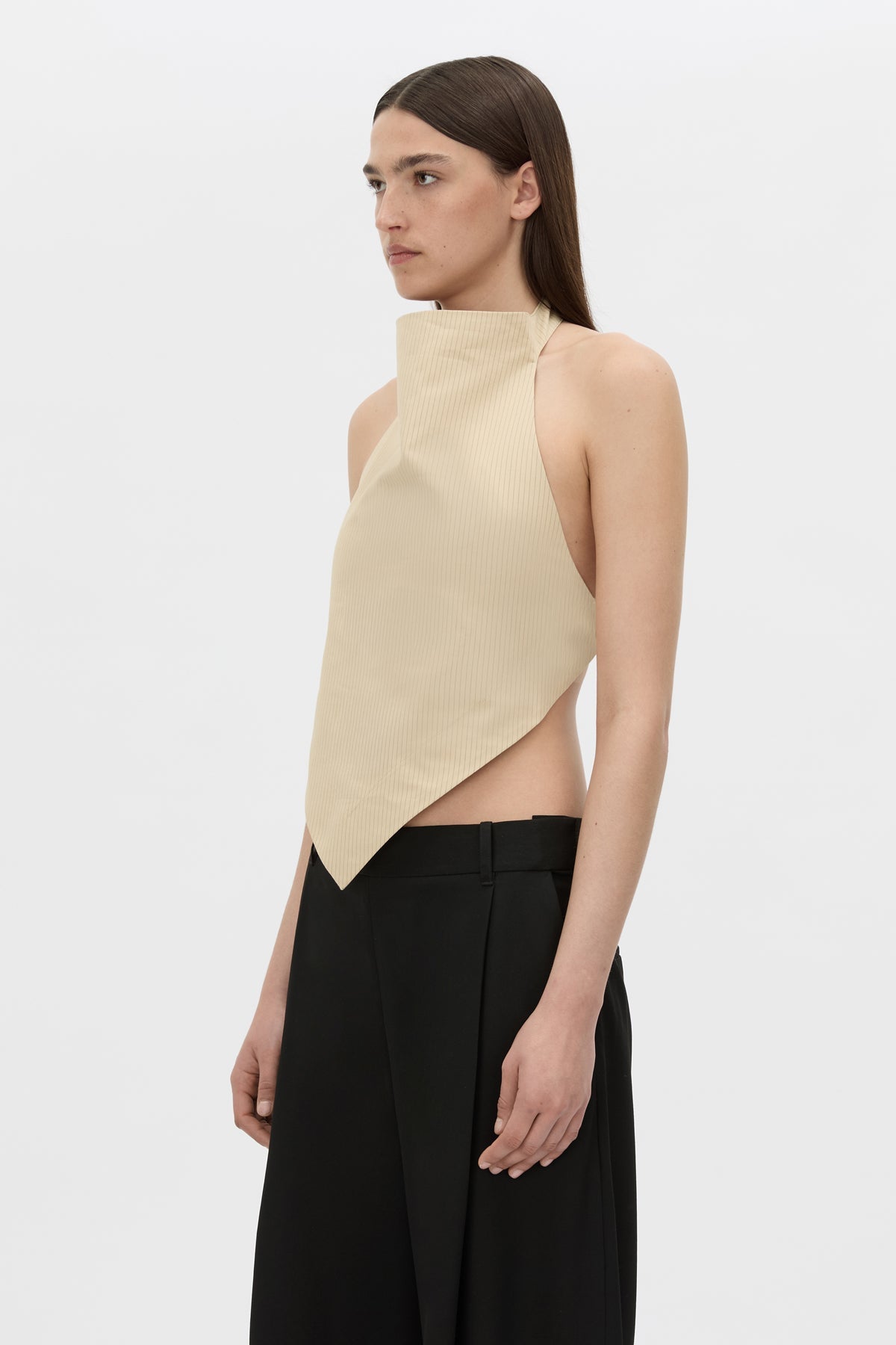 Camilla And Marc Oren Stripe Crop Top in Ochre Stripe - detail view