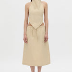 Camilla And Marc Oren Stripe Crop Top in Ochre Stripe - styled look