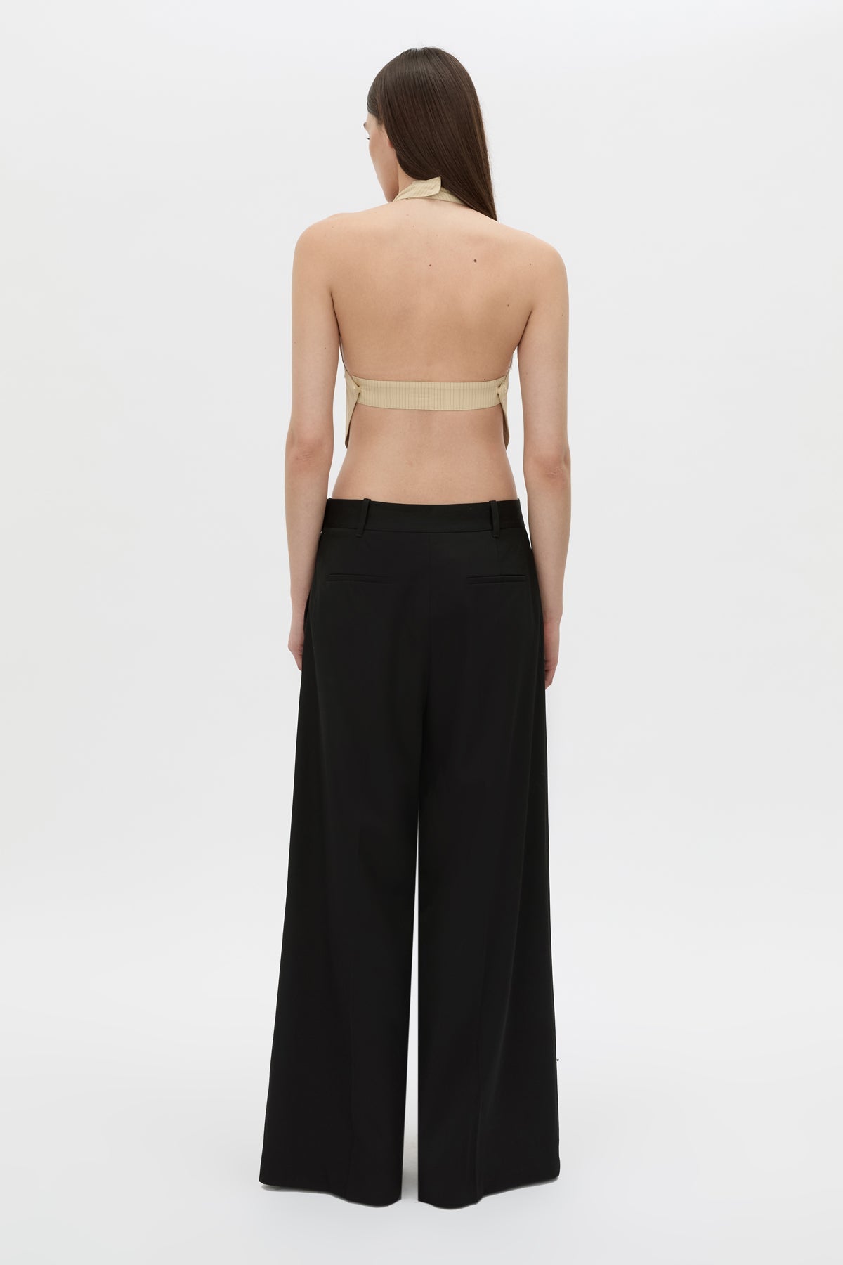 Camilla And Marc Oren Stripe Crop Top in Ochre Stripe - close up