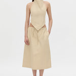 Camilla And Marc Oren Stripe Midi Skirt in Ochre Stripe - side view