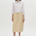 Camilla And Marc Oren Stripe Midi Skirt in Ochre Stripe - styled look