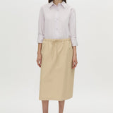 Camilla And Marc Oren Stripe Midi Skirt in Ochre Stripe - styled look