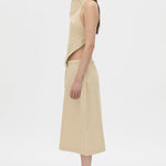 Camilla And Marc Oren Stripe Midi Skirt in Ochre Stripe - close up
