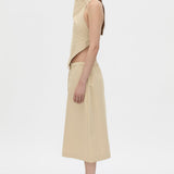Camilla And Marc Oren Stripe Midi Skirt in Ochre Stripe - close up