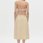 Camilla And Marc Oren Stripe Midi Skirt in Ochre Stripe - close up