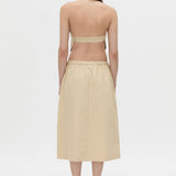 Camilla And Marc Oren Stripe Midi Skirt in Ochre Stripe - close up