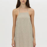 Camilla And Marc Phostre Halter Mini Dress in Sand - detail view