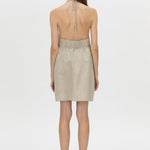 Camilla And Marc Phostre Halter Mini Dress in Sand - close up