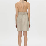 Camilla And Marc Phostre Halter Mini Dress in Sand - close up