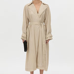 Camilla And Marc Pietro Full Length Sheer Trench in Stone - side view