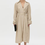 Camilla And Marc Pietro Full Length Sheer Trench in Stone - side view