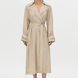 Camilla And Marc Pietro Full Length Sheer Trench in Stone - styled look