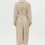 Camilla And Marc Pietro Full Length Sheer Trench in Stone - close up