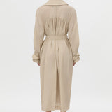 Camilla And Marc Pietro Full Length Sheer Trench in Stone - close up