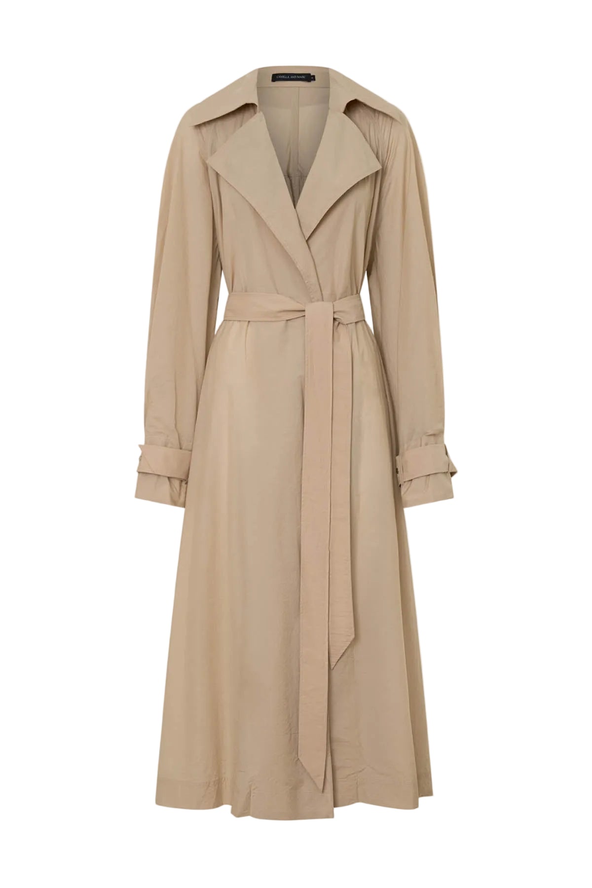 Camilla And Marc Pietro Full Length Sheer Trench in Stone