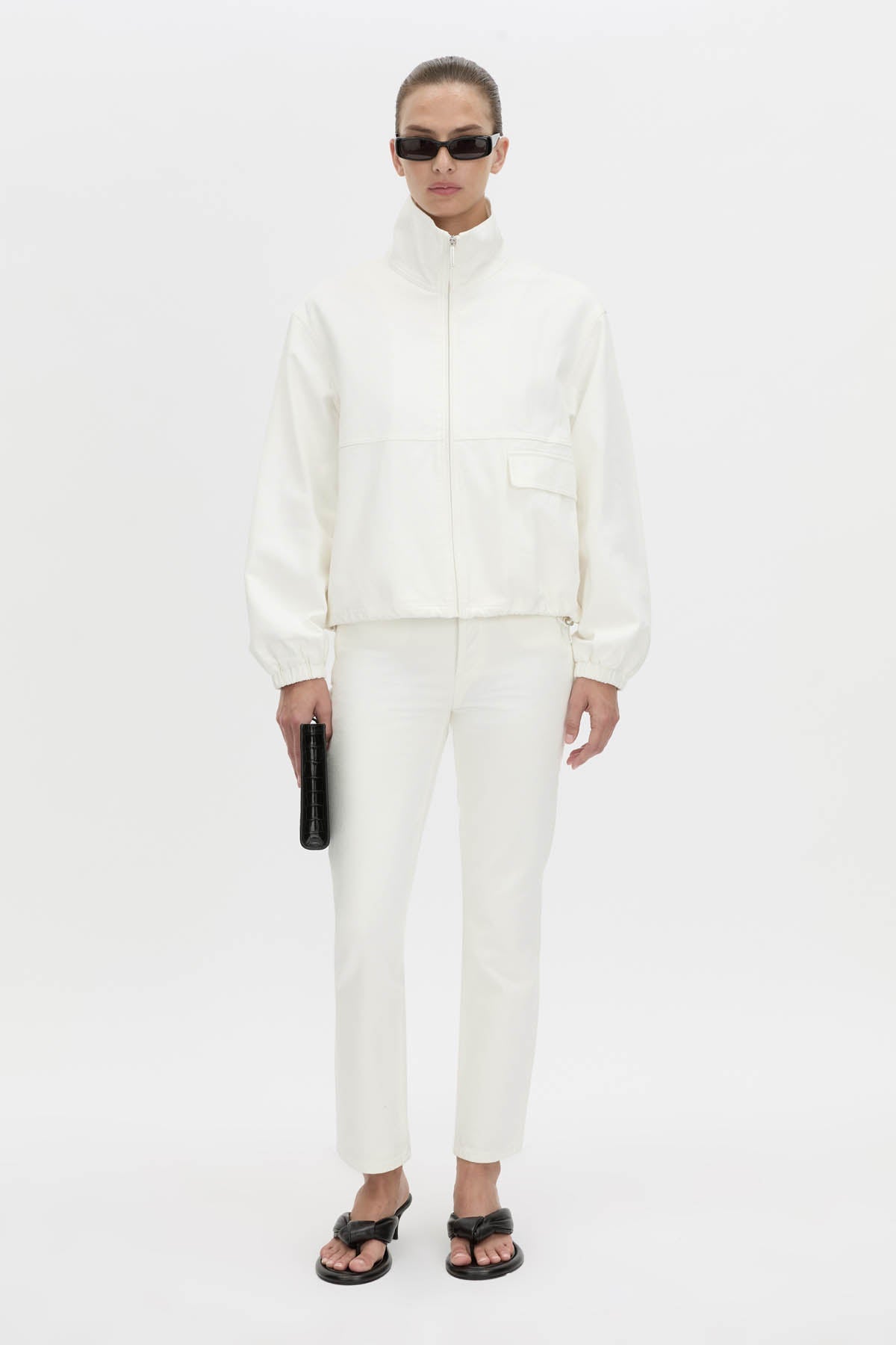 Camilla And Marc River Funnel Neck Jacket in Soft White - side view