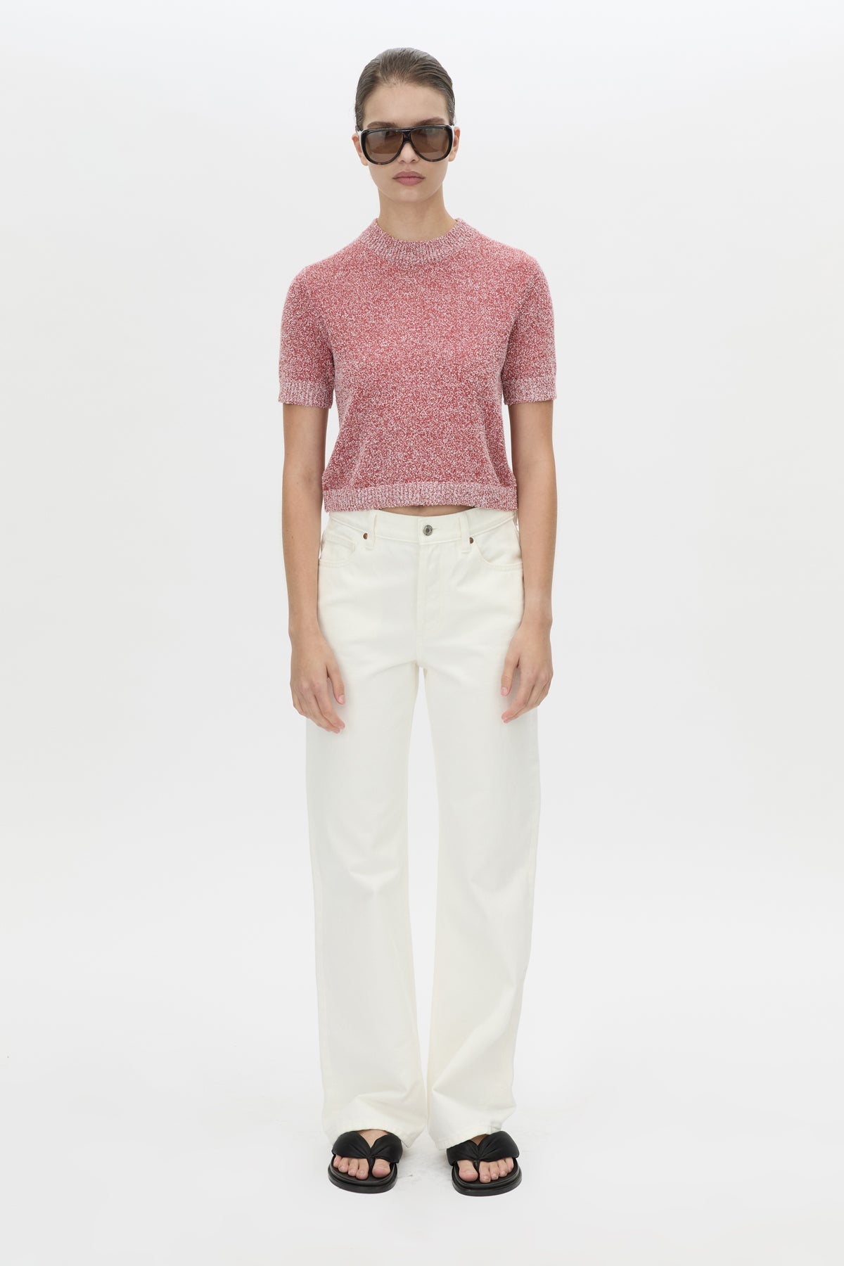 Camilla And Marc Soleo Textured Knit Tshirt in Watermelon - styled look
