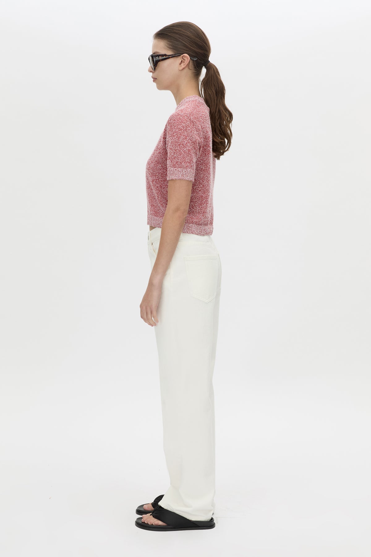 Camilla And Marc Soleo Textured Knit Tshirt in Watermelon - outfit inspiration
