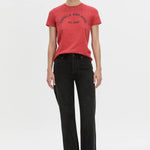Camilla And Marc Sparrow Graphic Neat Fit Tee in Red and Black - side view