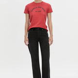 Camilla And Marc Sparrow Graphic Neat Fit Tee in Red and Black - side view