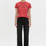 Camilla And Marc Sparrow Graphic Neat Fit Tee in Red and Black - styled look