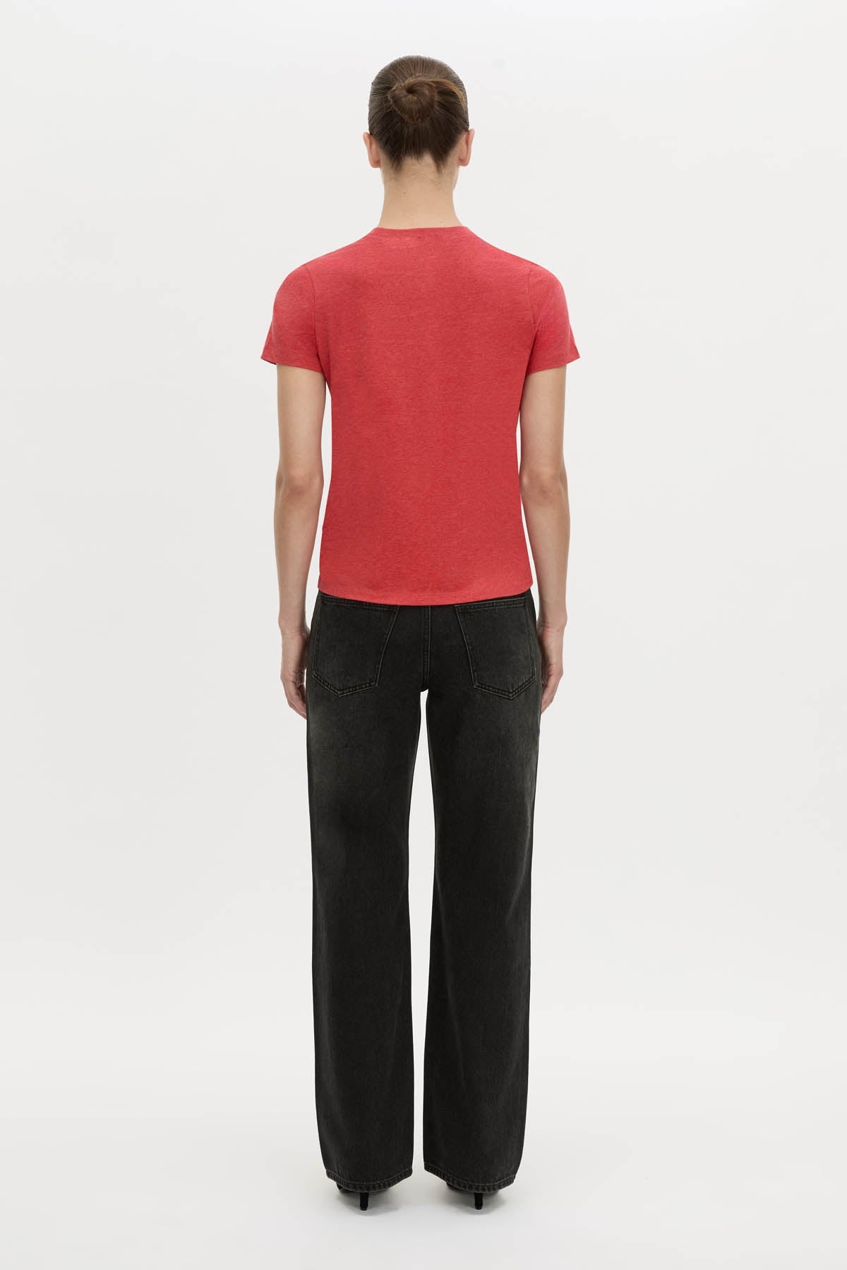 Camilla And Marc Sparrow Graphic Neat Fit Tee in Red and Black - close up