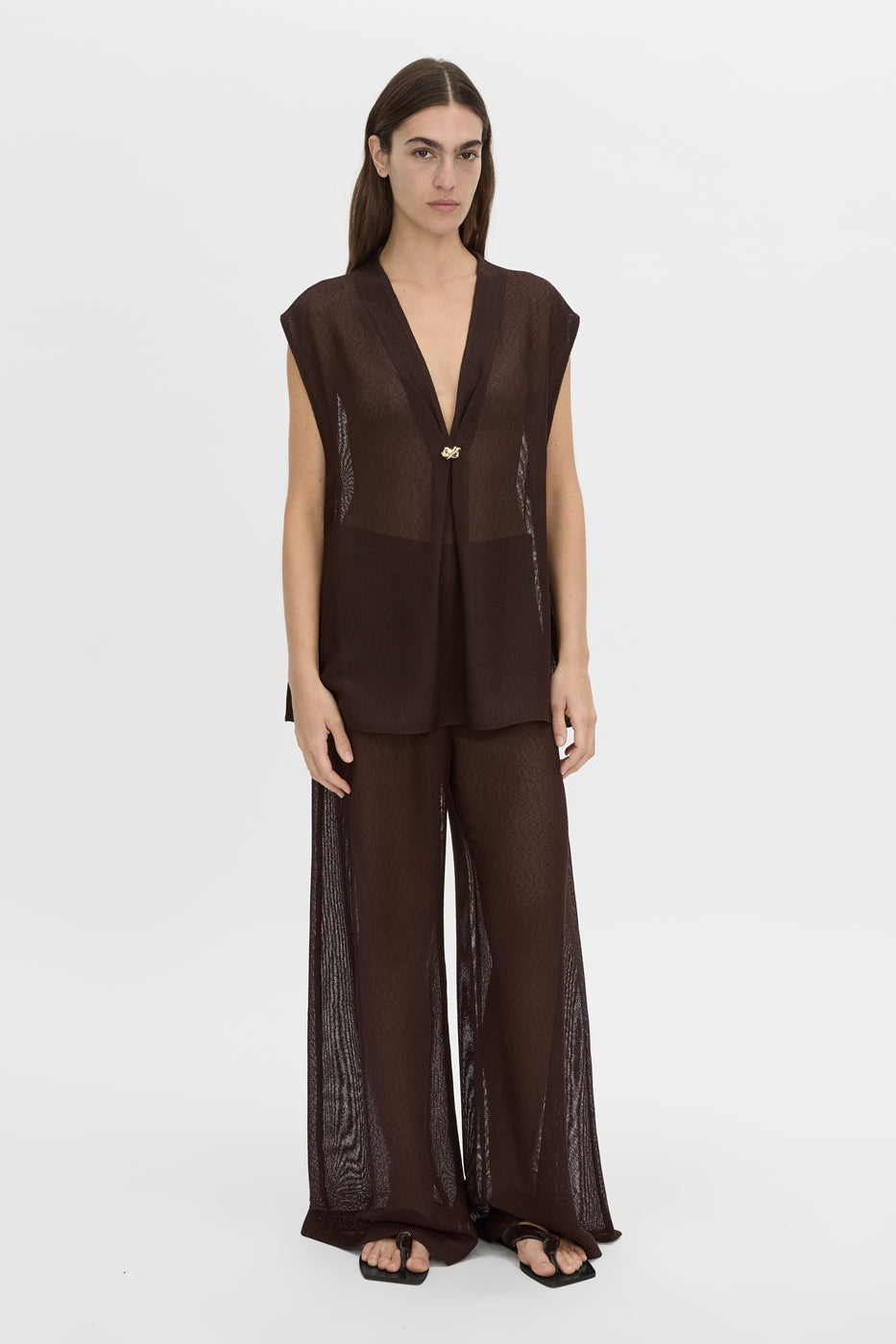 Camilla And Marc Tessara Top in Chocolate - side view