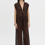 Camilla And Marc Tessara Top in Chocolate - side view