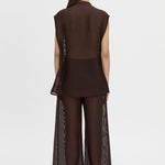 Camilla And Marc Tessara Top in Chocolate - close up