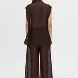 Camilla And Marc Tessara Top in Chocolate - close up