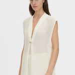Camilla And Marc Tessara Top in Cream - detail view