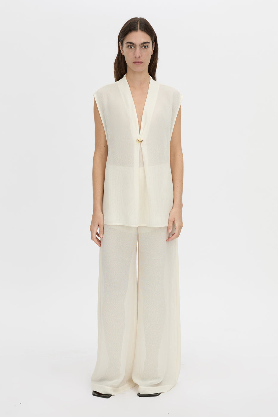 Camilla And Marc Tessara Top in Cream - styled look