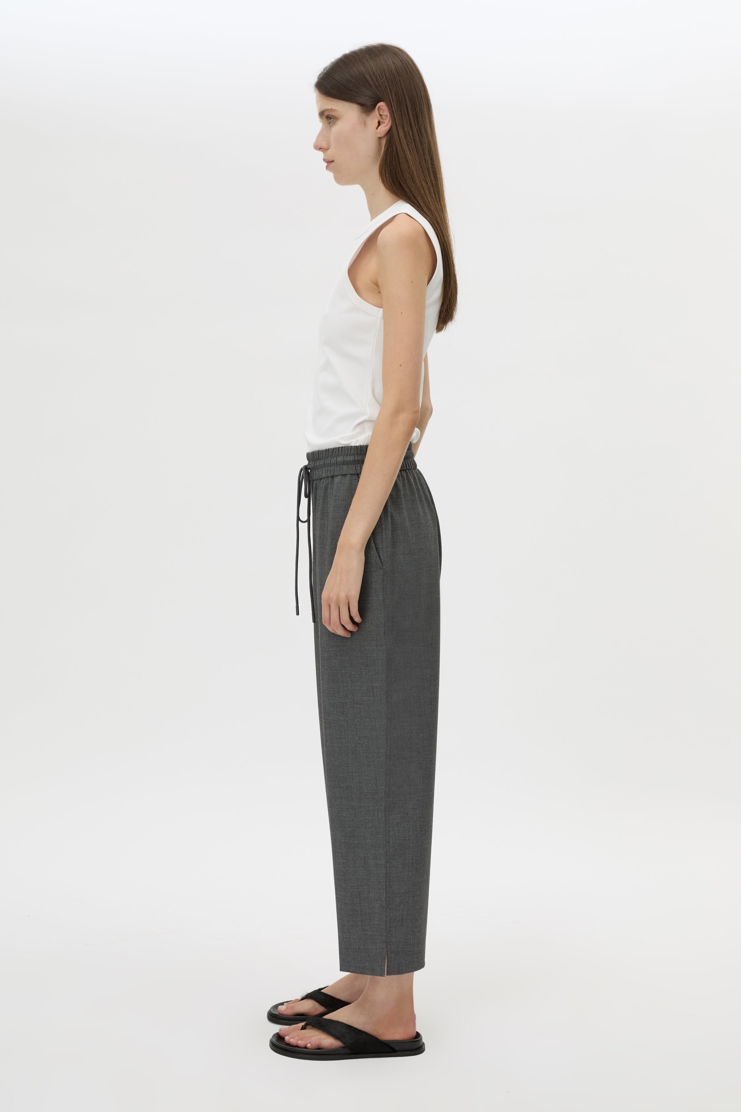 Camilla and Marc Vector Crop Pant 2.0 in Charcoal - detail view