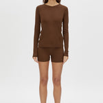 Camilla and Marc Amara Long Sleeve Top in Chocolate