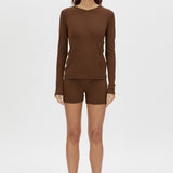 Camilla and Marc Amara Long Sleeve Top in Chocolate