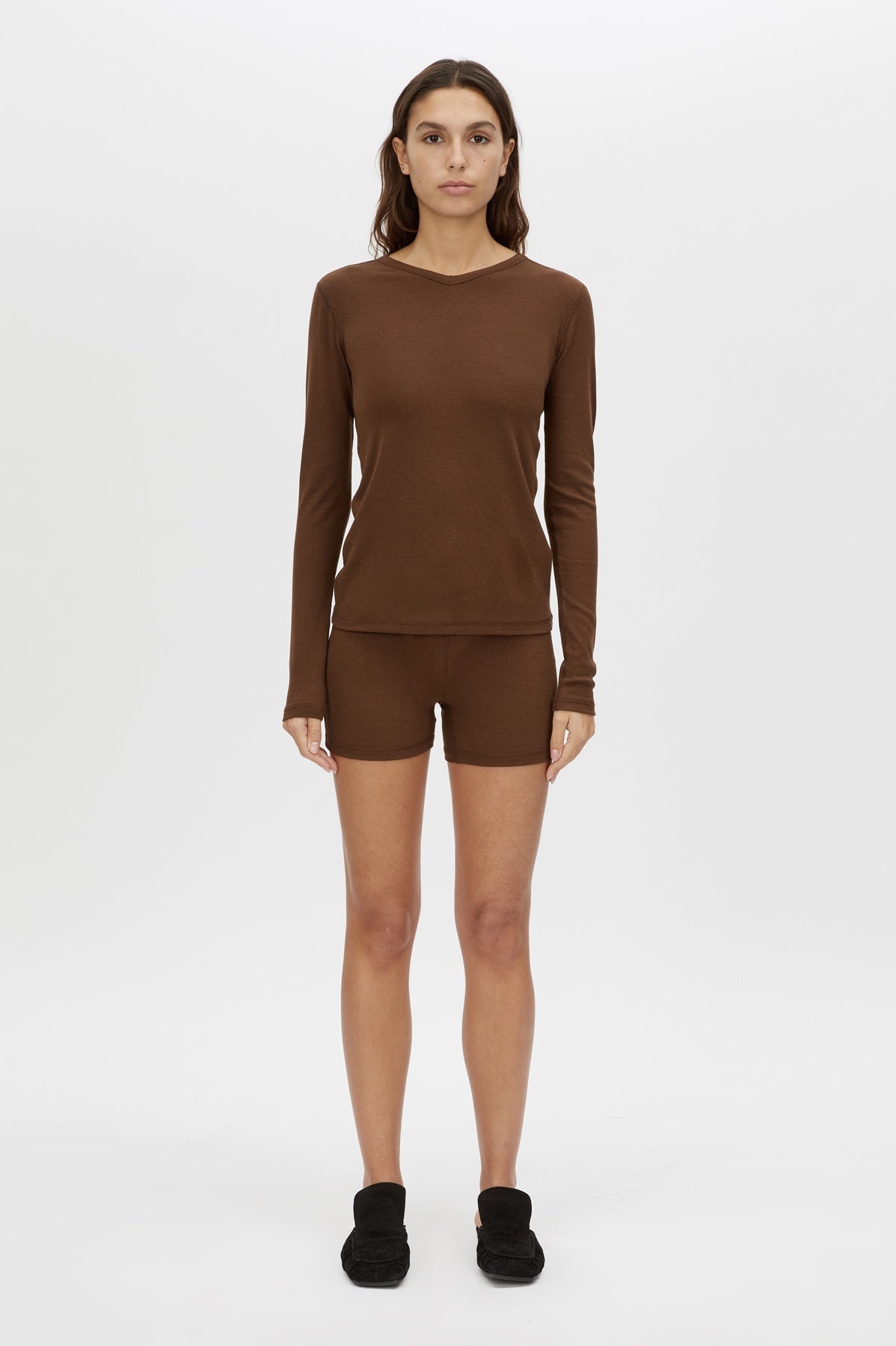 Camilla and Marc Amara Long Sleeve Top in Chocolate