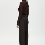 Camilla and Marc Saxony High Waisted Pintuck Pant in Espresso Pindot