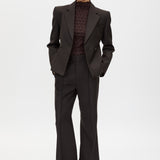 Camilla and Marc Saxony Fitted Cropped Blazer in Espresso Pindot