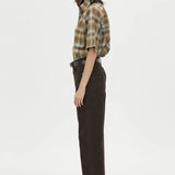 Camilla and Marc Arian Short Sleeve Check Shirt in Chocolate Check