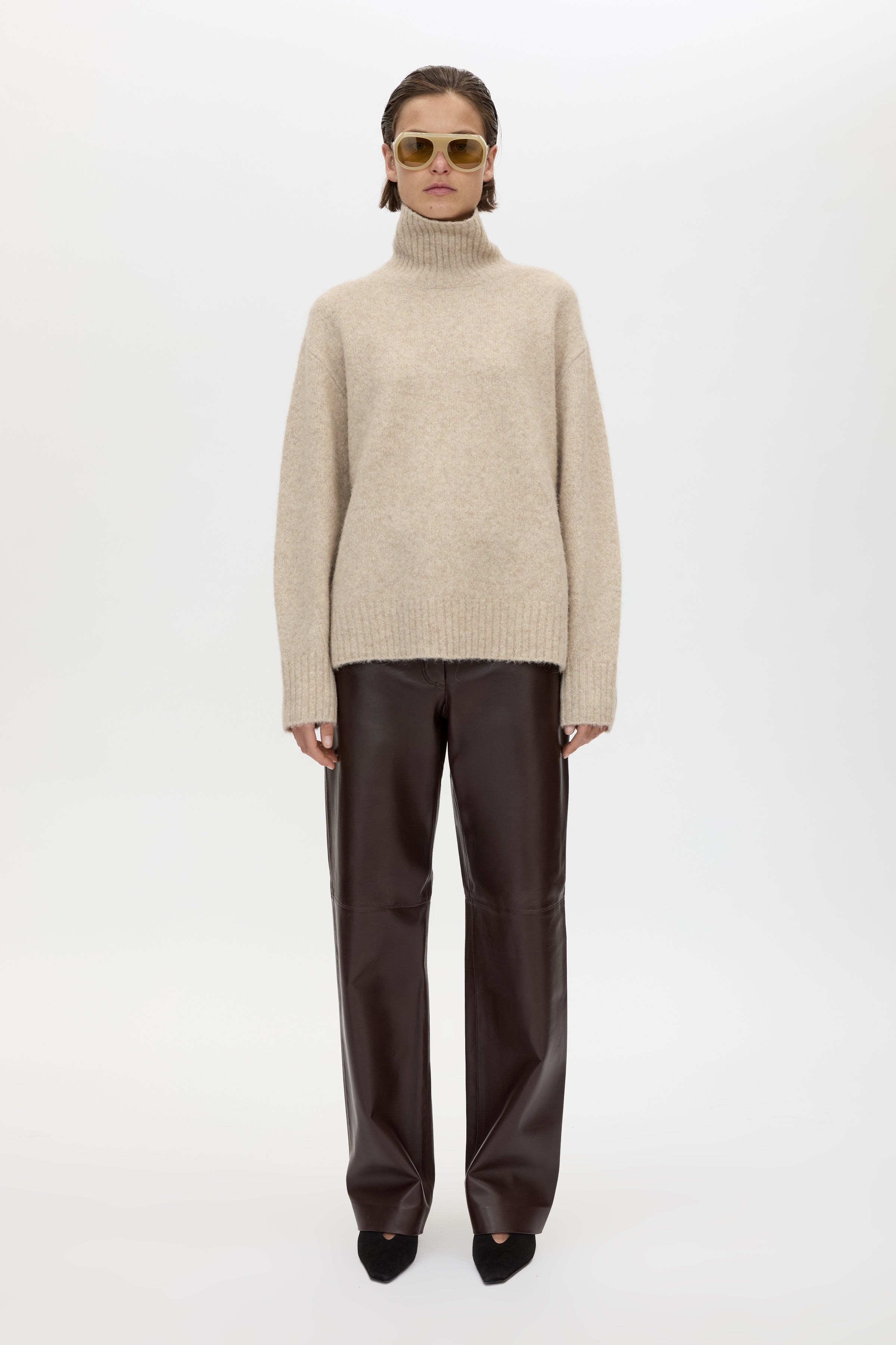 Camilla and Marc Selita Leather Pant in Burgundy
