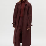 Camilla and Marc Dia Car Coat in Burgundy - detail view