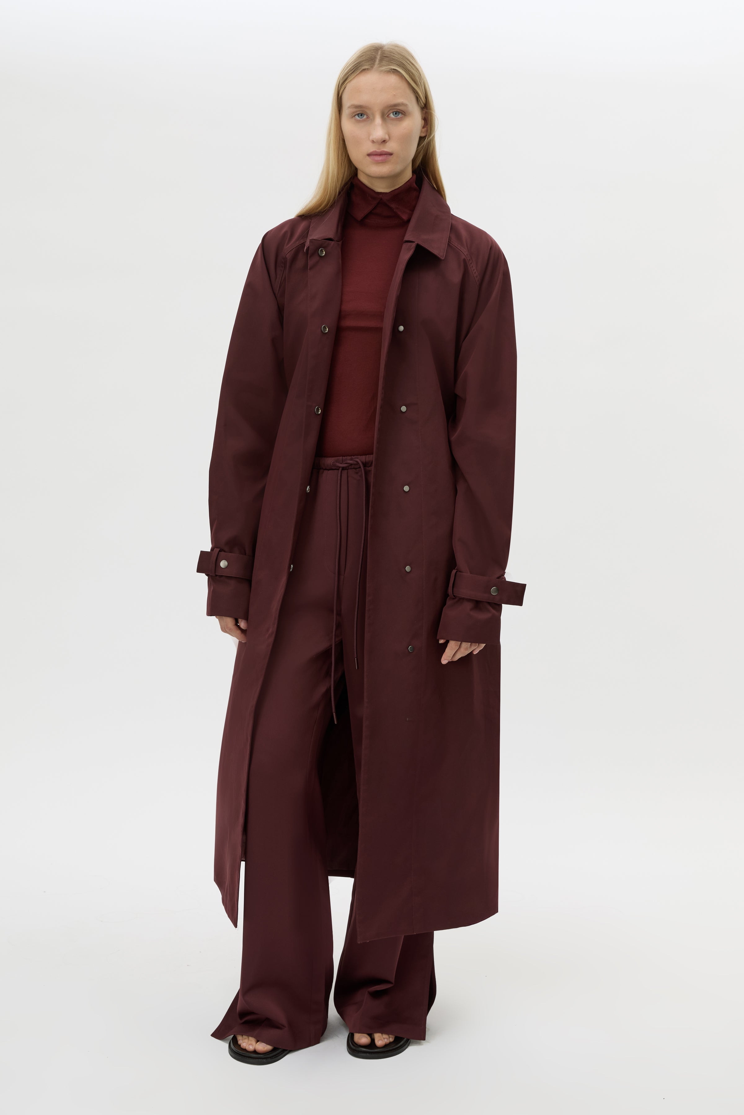Camilla and Marc Dia Car Coat in Burgundy - detail view