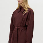 Camilla and Marc Dia Car Coat in Burgundy - close up