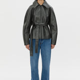 Camilla and Marc Oreno Croc Belted Jacket in Charcoal - side view
