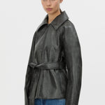Camilla and Marc Oreno Croc Belted Jacket in Charcoal - outfit inspiration
