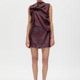 Camilla and Marc Sana Drape Tailored Mini Dress in Burgundy