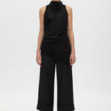 Camilla and Marc Dune Fringe Top in Black - side view