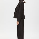 Camilla and Marc Saxony Fitted Cropped Blazer in Espresso Pindot