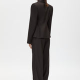 Camilla and Marc Saxony Fitted Cropped Blazer in Espresso Pindot
